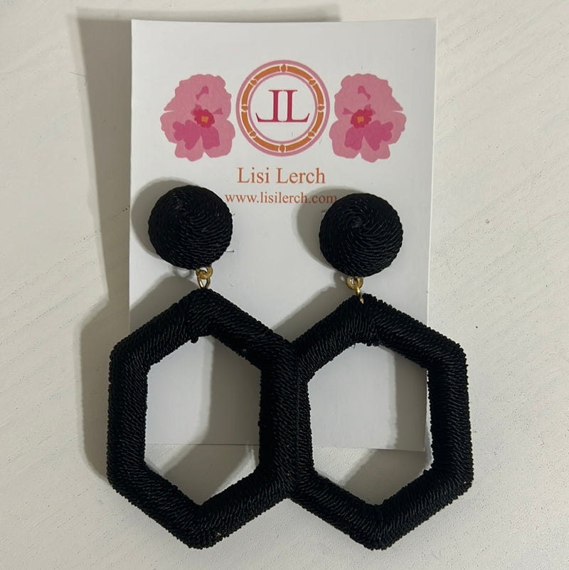 Black Silk Wrapped earrings